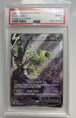 2021 Pokemon Celebi V 245/264 Fusion Strike Alternate Art PSA 9 MINT Alt Art - Image 1