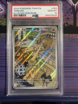 2024 POKEMON TWM EN-TWILIGHT MASQUERADE 183 TIMBURR ILLUSTRATION RARE PSA 10 - Image 1