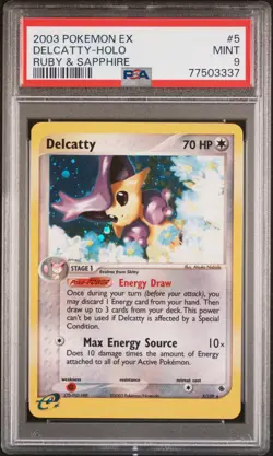 Pokemon Delcatty Holo Rare EX Ruby & Sapphire 5/109 2003 PSA MINT 9 - Image 1