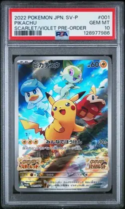 PIKACHU 001/SV-P SCARLET & VIOLET PRE-ORDER POKEMON JAPANESE PSA 10 GEM MINT - Image 1