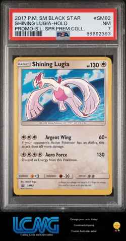 2017 Pokemon Black Star Promo #SM82 Shining Lugia Holo Promo PSA 7 - Image 1