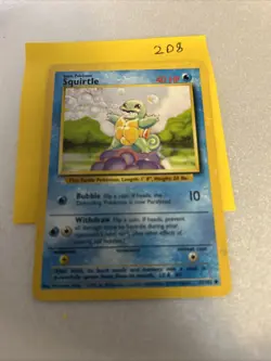 Pokemon TCG Squirtle Base Set 63/102 Regular 1999-2000 Wizards Base Set - Image 1