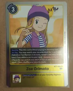 Digimon Card - Zoe Orimoto BT7-088 - Bandai Next Adventure NM - Image 1