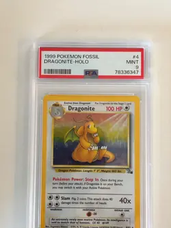 PSA 9 Pokemon Fossil 1999 Dragonite Holo 4/62 Pokemon Card - Image 5