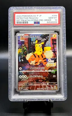 Detective Pikachu Pokemon SV-P Promo Full Art Holo PSA 10 098/SV-P Japanese Card - Image 2