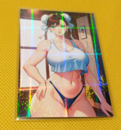 Chun Li Street Fighter Anime ACG Waifu custom Beauty Holo Card - Image 1
