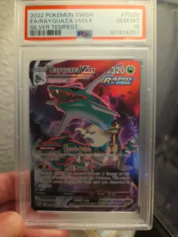 2022 Pokemon Rayquaza VMAX #TG20 Sword & Shield Silver Tempest Gem Mint PSA 10 - Image 1