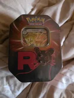 Pokemon TCG Team Rocket Persian Tin 4 Booster Packs + Promo – New Sealed GERMAN! - Image 1