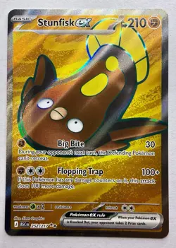 Pokemon Stunfisk EX Ultra Rare Full Art Holo 252/217 - Image 1