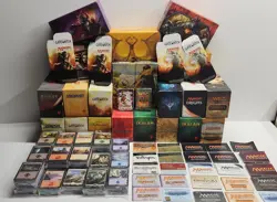 Magic The Gathering Collection Of Empty Boxes, Inserts & Sealed Basic Land Packs - Image 1