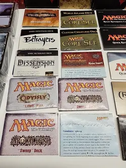 Magic The Gathering Collection Of Empty Boxes, Inserts & Sealed Basic Land Packs - Image 2