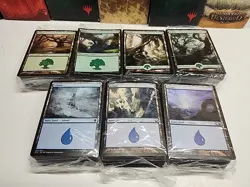 Magic The Gathering Collection Of Empty Boxes, Inserts & Sealed Basic Land Packs - Image 5