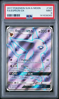 2017 POKEMON SUN & MOON #140 FULL ART/ESPEON GX PSA 9 - Image 1
