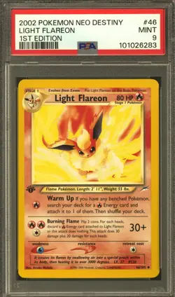 Pokemon Neo Destiny 1st Edition Light Flareon 46/105 PSA 9 - Image 1
