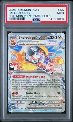 2024 POKEMON PLAY! POKEMON PRIZE PACK: SER 5 #137 SKELEDIRGE EX PSA 9 - Image 1