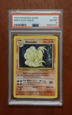 1999 Ninetales Holo 12/102 PSA 6 EX-MT Pokemon Trading Card Game - Image 1