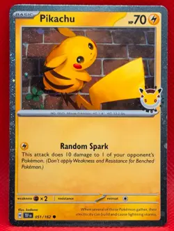 PIKACHU 051/162 COSMOS HOLO 30TH ANNIVERSARY POKEMON DAY NM/M - Image 1
