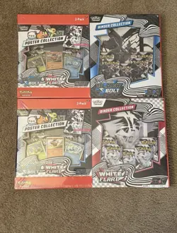 Pokemon Black Bolt White Flare Binders + 2 Poster Collections Sam's Club Bundles - Image 2