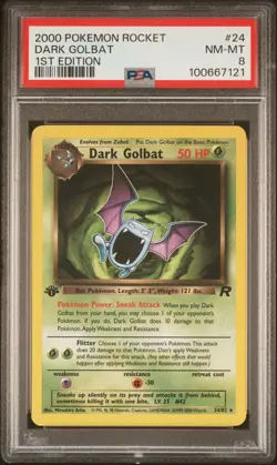 2000 POKEMON ROCKET 24 DARK GOLBAT 1ST EDITION - PSA NEAR MINT-MINT 8 - Image 1