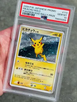 2008 Pokemon Pikachu Holo 113/DP-P Quiz Rally Prize Black Star Promo Psa 10 - Image 3