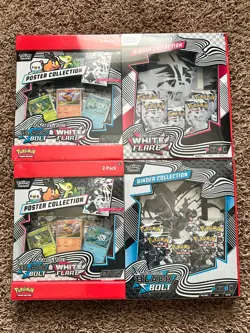 Pokemon Black Bolt and White Flare Binder + Poster Collection Sam's Club Bundles - Image 1