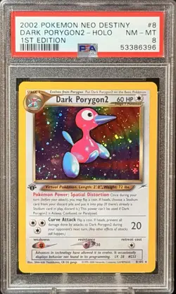2002 Pokemon Dark Porygon2 Holo 1st ED Neo Destiny #8 English PSA 8 🌀Swirl🌀 - Image 1