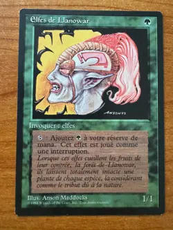 Magic MTG Llanowar Elves French FBB Revised SP+/NM-! - Image 1