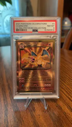 2021 Pokemon Celebrations UPC Gold Metal Charizard + Pikachu PSA 8-9 Sequential - Image 2