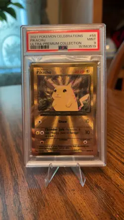 2021 Pokemon Celebrations UPC Gold Metal Charizard + Pikachu PSA 8-9 Sequential - Image 4