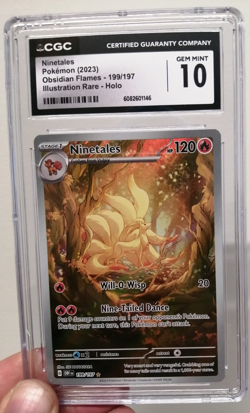 Pokemon Ninetales 199/197 Sv03: Obsidian Flames Holo CGC Grade 10 - Image 1