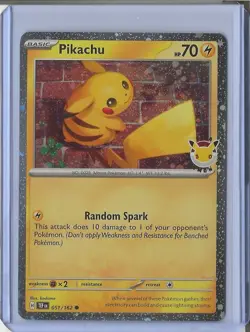 Pokemon TCG Pikachu 051/162 30th Anniversary Stamped 2026 Pokemon Day Promo - Image 1
