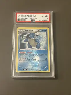 Pokemon TCG: 2012 Blastoise 31/149 Boundaries Crossed Reverse Holo PSA 8 Low Pop - Image 1