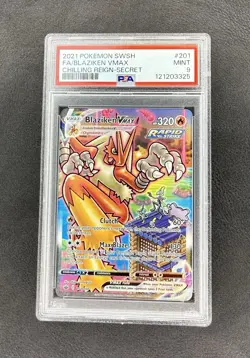 Pokemon Blaziken VMAX 201/198 Secret Alt Art Chilling Reign Holo PSA 9 - Clean! - Image 1