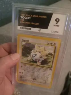 2001 Black Star Promo Togepi #30 Pokemon Wizard of Coast Grade Mint 9 Pokemon - Image 3