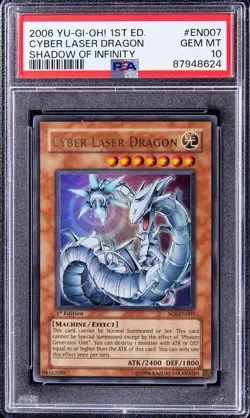 2006 YU-GI-OH! CYBER LASER DRAGON 1ST EDITION SOI-EN007 PSA 10 - Image 1