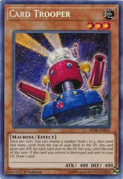 Card Trooper BLRR-EN053 Secret Rare 1st NM Yugioh DNA GAMES - Image 1