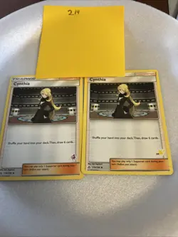 2x Cynthia 119/156 Trainer Pokemon TCG Card Ultra Prism Near Mint See Pics - Image 1