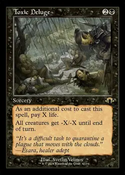 MTG Toxic Deluge - Retro Frame, Light Play, English Modern Horizons 3 - Image 1