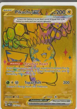 Pokemon TCG Pikachu EX Hyper Rare Card 179/131 Prismatic Evolutions Read - Image 1