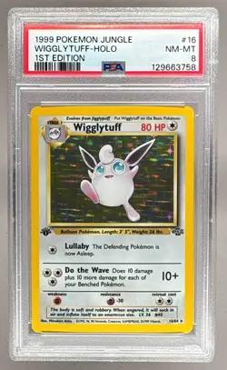 1999 Pokemon Jungle 1st Edition 16 Wigglytuff Holo PSA 8 129663758 - Image 1
