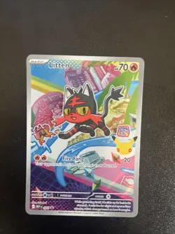 Litten 44 First Partner Illustration Rare Pokemon 30th Anniversary MEP 044 NM - Image 1
