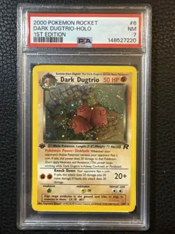 2000 Pokemon Team Rocket 1st Edition #6 Dark Dugtrio Holo PSA 7 NM SWIRL!!! - Image 1