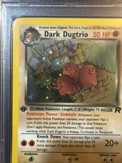 2000 Pokemon Team Rocket 1st Edition #6 Dark Dugtrio Holo PSA 7 NM SWIRL!!! - Image 2