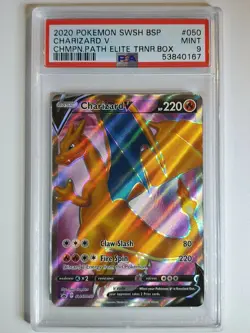 Pokemon Charizard V SWSH050 Champions Path Promo - PSA 9 - Image 1