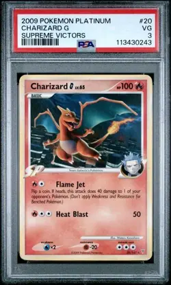 CHARIZARD G PSA 3 2009 POKEMON PLATINUM SUPREME VICTORS #20 CHARIZARD G PSA 3 - Image 1