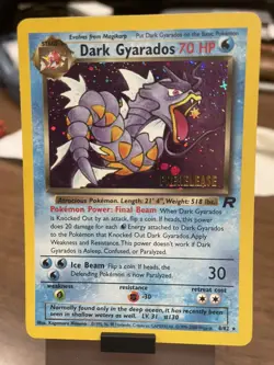 Pokemon TCG Dark Gyarados Holo Rare 8/82 Prerelease Holo 2000 Promo Unused - Image 1