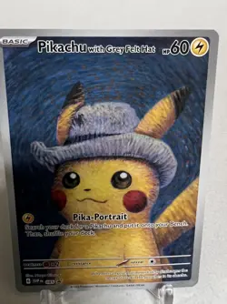 Pikachu with Grey Felt Hat - Van Gogh Promo SVP 085 Pokemon NM - Image 5