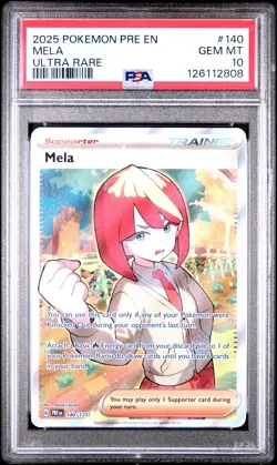 2025 POKEMON PRE EN-PRISMATIC EVOLUTIONS ULTRA RARE #140 MELA PSA 10 - Image 1