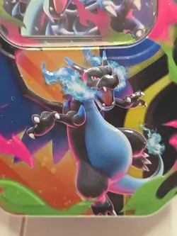 Pokemon Mega Charizard ex Factory Sealed Tin Box - Charizard X - 4 Booster Packs - Image 3