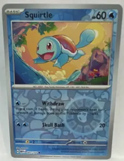 Pokemon Squirtle 007/165 Scarlet & Violet 151 Reverse Holo Basic 60HP Common - Image 1